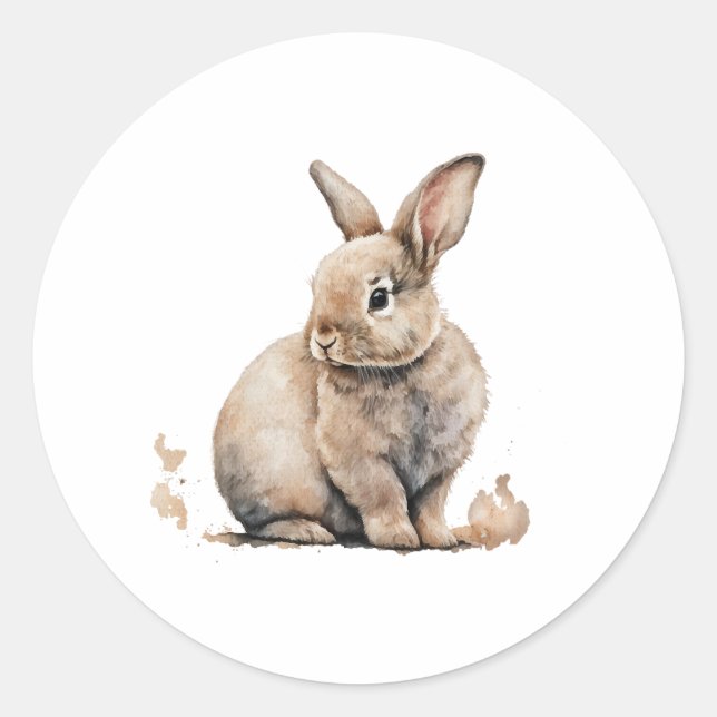 Osterhase Runder Aufkleber (Vorderseite)