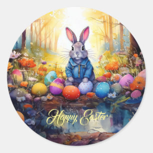 Osterhase  runder aufkleber