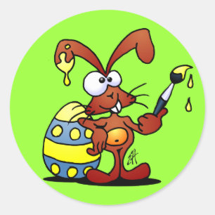 Osterhase Runder Aufkleber