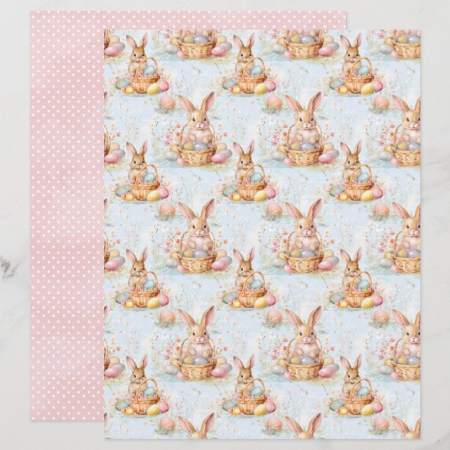Osterhase-Schabblonenpapier im Vintage-Stil (Vorne/Hinten)