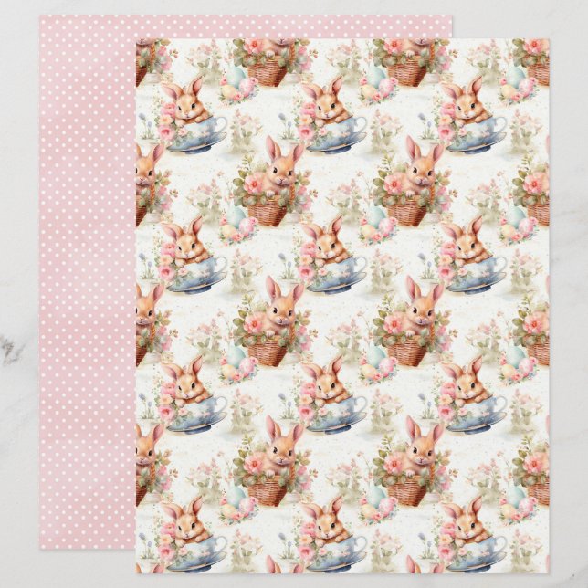 Osterhase-Schabblonenpapier im Vintage-Stil (Vorne/Hinten)