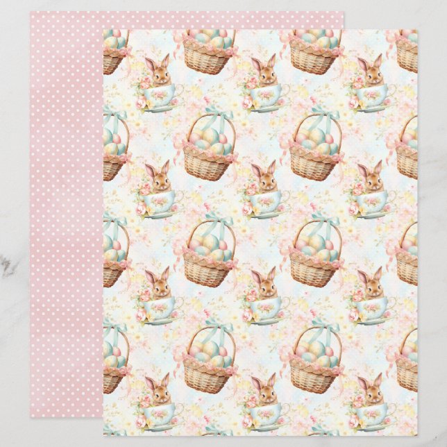 Osterhase-Schabblonenpapier im Vintage-Stil (Vorne/Hinten)