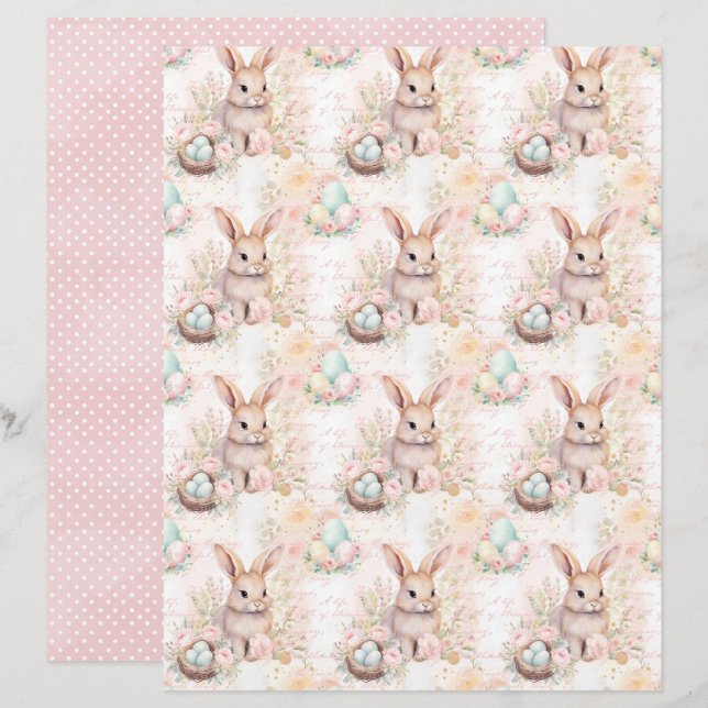 Osterhase-Schabblonenpapier im Vintage-Stil (Vorne/Hinten)