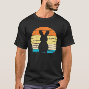 Osterhase Silhouette Sonnenuntergang Retro Hase Mä T-Shirt