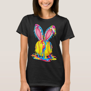 Osterhase Softball Eiscreme tropf Frühlingssport T-Shirt