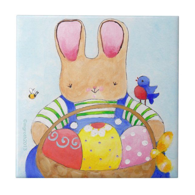 Osterhase Sonnenkachel Fliese (Vorderseite)