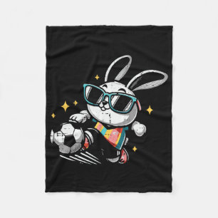 Osterhase spielt Fußball Cute Footll Jungen Kinder Fleecedecke