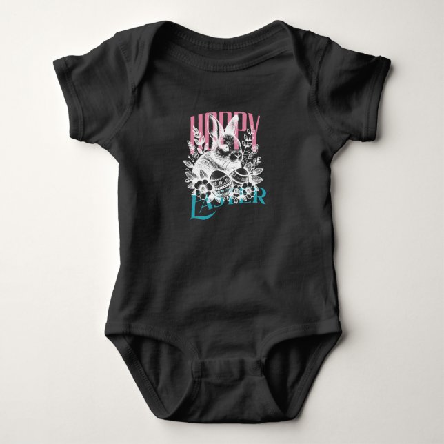 Osterhase Stempel mit Hopfen Baby Strampler (Vorderseite)