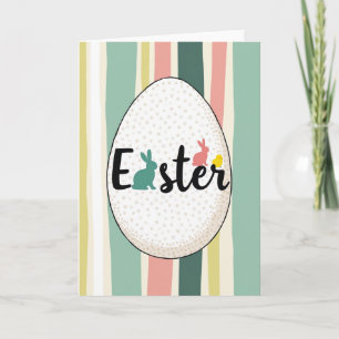 Osterhase Streifenmuster Karte