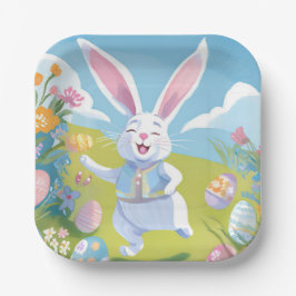 Osterhase | Süße Ostern Pastell Wildblume Pappteller