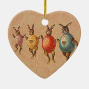 Osterhase Tanzende Eier Keramik Ornament