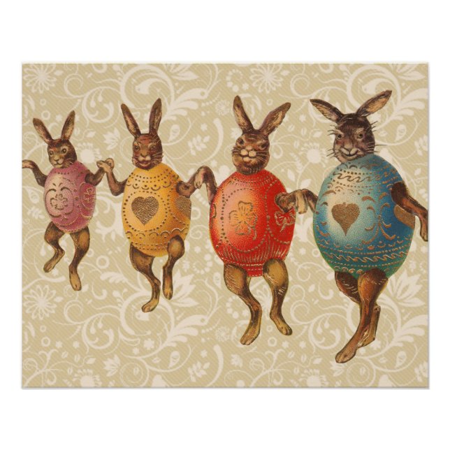 Osterhase Tanzende Eier Poster (Vorderseite)