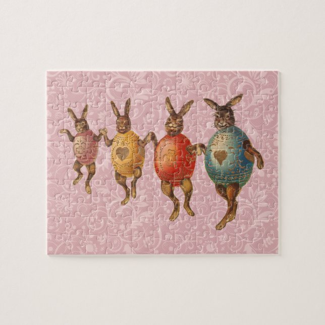 Osterhase Tanzende Eier Puzzle (Horizontal)