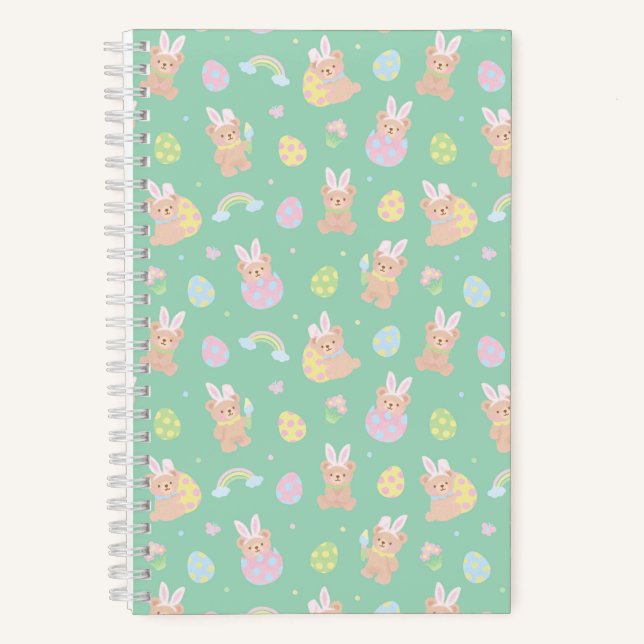 Osterhase Teddybär Minze Notizbuch (Vorderseite)