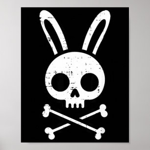 Osterhase Totenkopf Kreuz Knochen Hase Goth Männer Poster