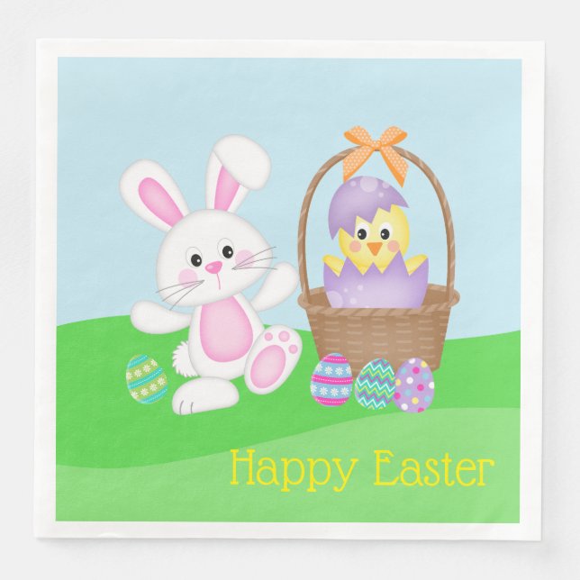 Osterhase und Baby Serviette (Vorderseite)