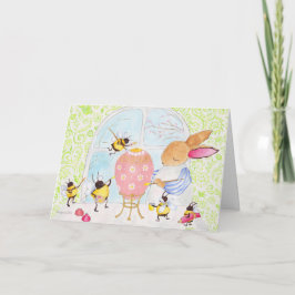 Osterhase und Bienen - Ferienkarte Feiertagskarte