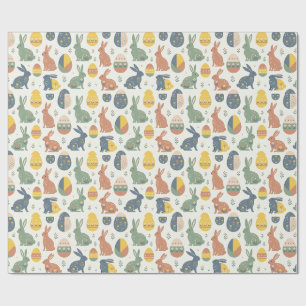 Osterhase- und Blumenei-Muster-Verpackung Kunst Geschenkpapier