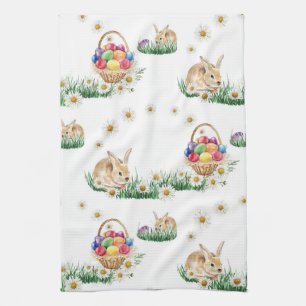 Osterhase und bunte Eier Handtuch