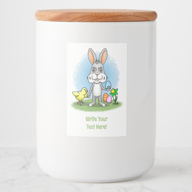 Osterhase und das Huhn Lebensmitteletikett (Vorderseite)