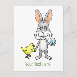 Osterhase und das Huhn sind beste Freunde Feiertagspostkarte