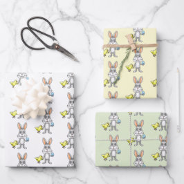 Osterhase und das Huhn sind beste Freunde Geschenkpapier Set