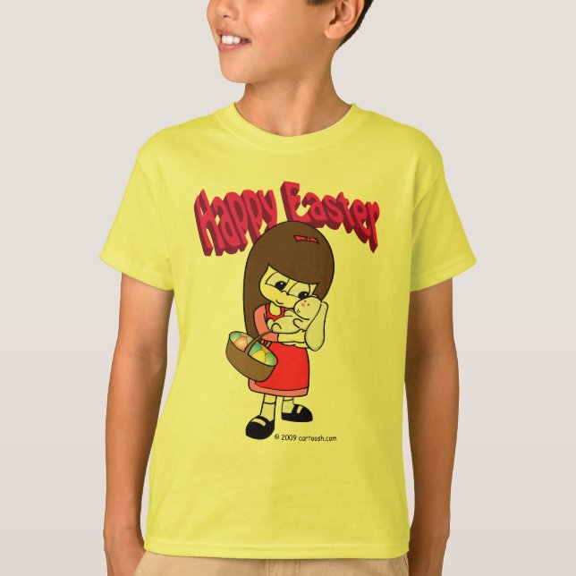 Osterhase und das Mädchen T-Shirt (Vorderseite)