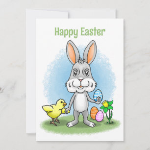 Osterhase und das süße Küken Feiertagskarte