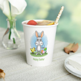 Osterhase und das süße Küken Pappbecher