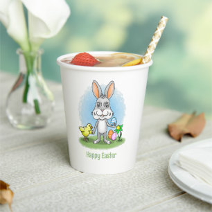 Osterhase und das süße Küken Pappbecher
