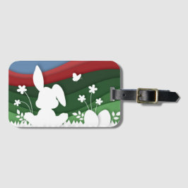 Osterhase und Eier Cartoon Papierhalbfeder Gepäckanhänger