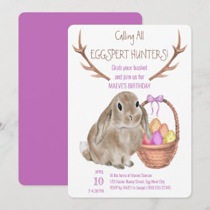 Osterhase und Eier Eggspert-Jäger Geburtstag Einladung