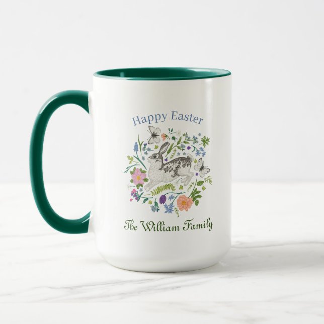 Osterhase und Frühlingsblumen Tasse (Links)