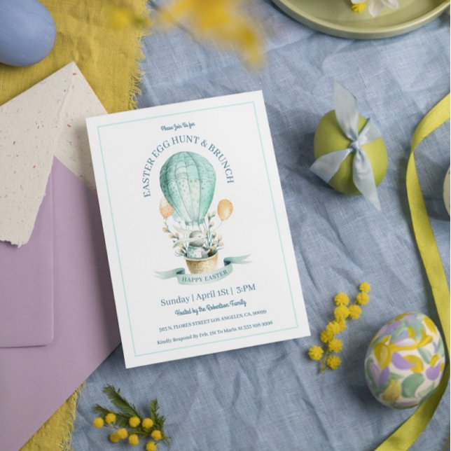 Osterhase und heißer Balloneierjagd & Ostern Dankeskarte (Von Creator hochgeladen)