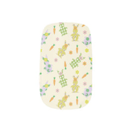 Osterhase und Karottenmuster Minx Nagelkunst