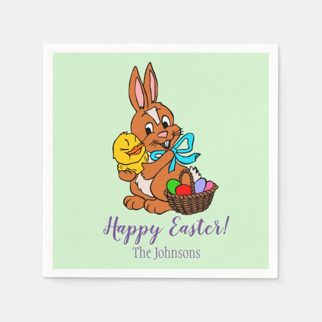 Osterhase und Kick Papier Napkins Serviette (Vorderseite)