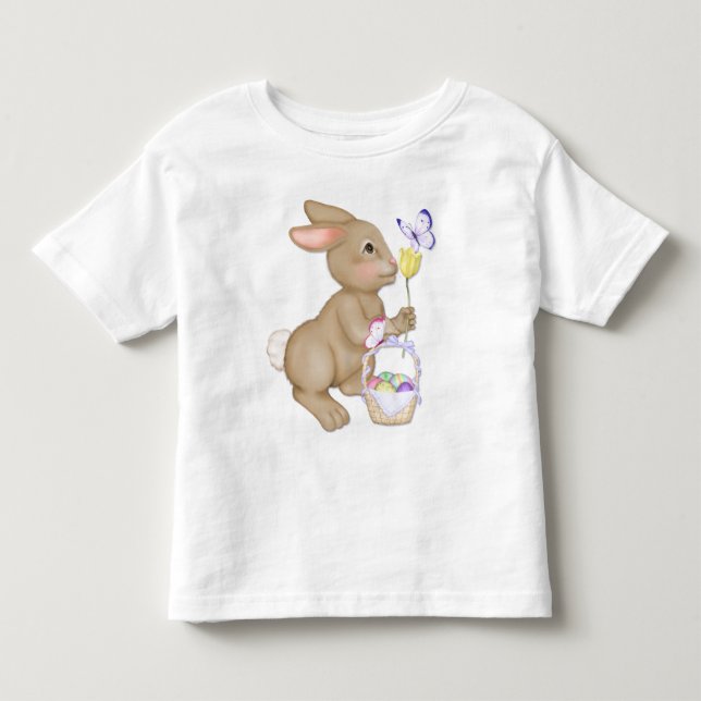 Osterhase und Korb Kleinkind T-shirt (Vorderseite)