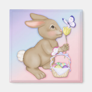 Osterhase und Korb Magnet