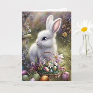 Osterhase und Korb mit Eiern Hübsch Allgemein Karte
