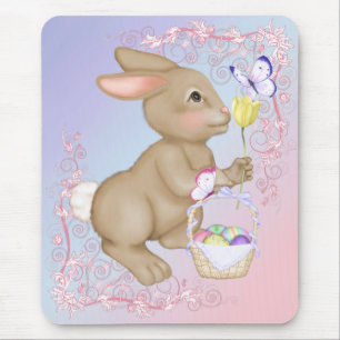 Osterhase und Korb Mousepad