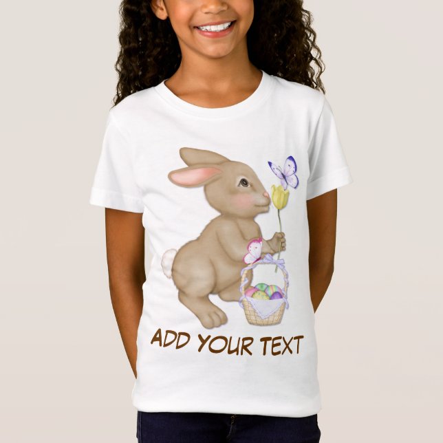Osterhase und Korb T-Shirt (Vorderseite)