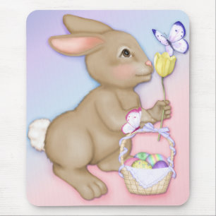 Osterhase und Korbmousepad Mousepad