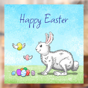 Osterhase und Ostereier Fensteraufkleber