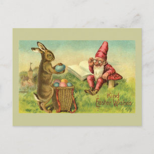 Osterhase und Vintager Gruß Feiertagspostkarte