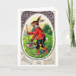 Osterhase Vintage-Ei Karte