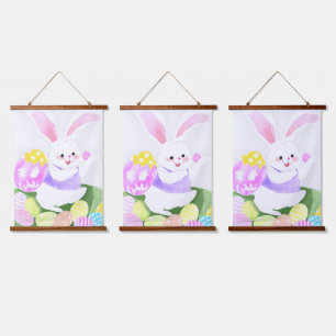 Osterhase Wandteppich Mit Holzrahmen