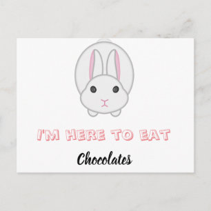 Osterhase warte Schokolade zu essen Postkarte