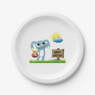 Osterhase wünscht ein frohes Ostern Pappteller