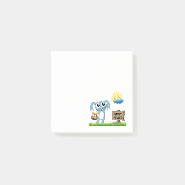 Osterhase wünscht ein frohes Ostern Post-it Klebezettel (Vorderseite)