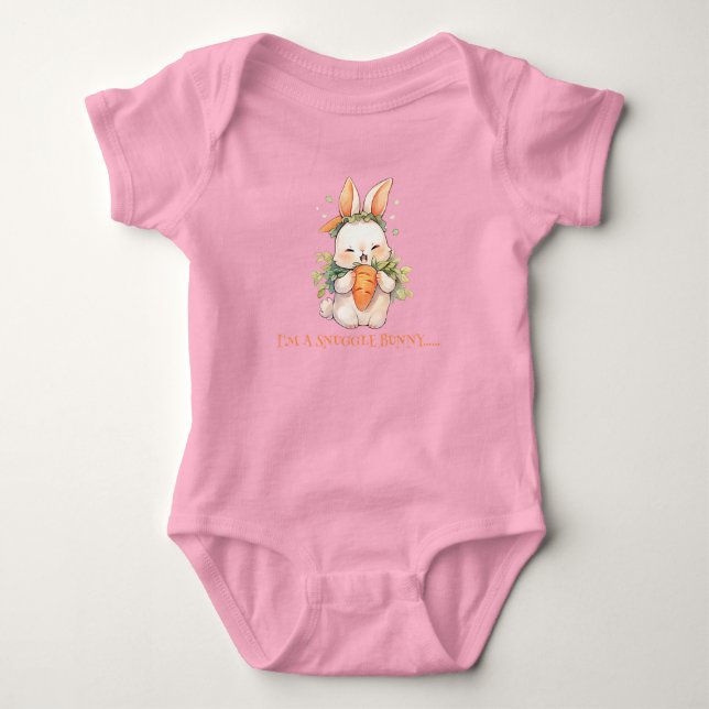 Osterhase zu essen Carrot Baby Strampler (Vorderseite)